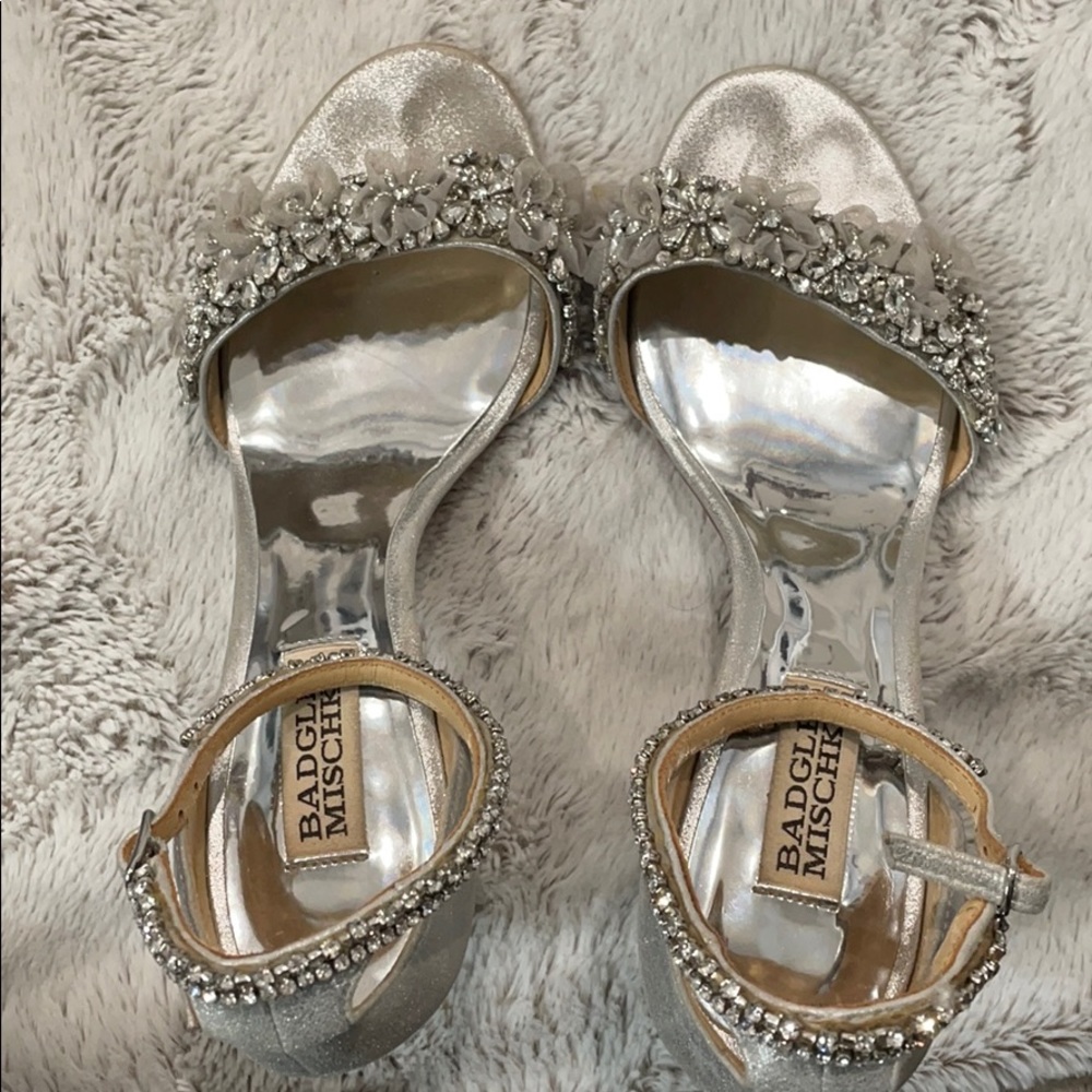 Silver Badgley Mischka Heels
